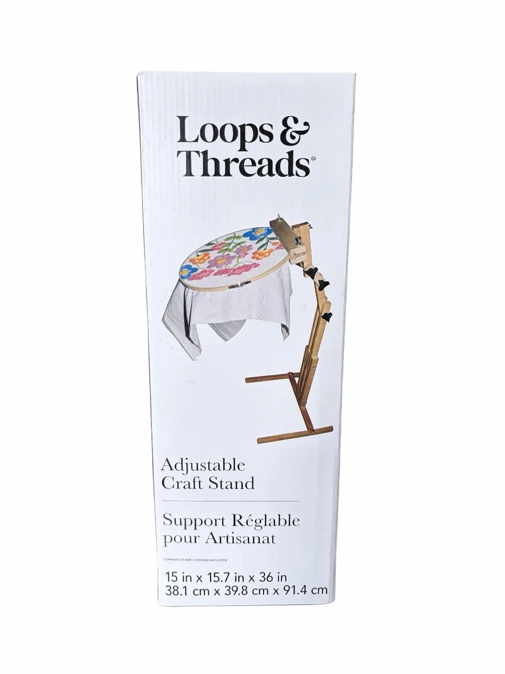 Loops & Threads Adjustable Craft Stand Wood Needlework Sewing Embroidery